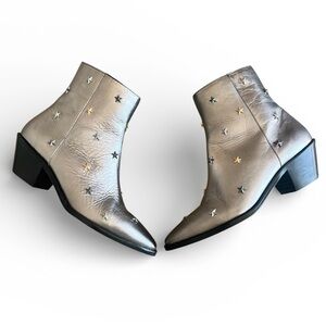 Zadig & Voltaire Tyler Vintage Stars Ankle Boots Limited Edition Metallic 37